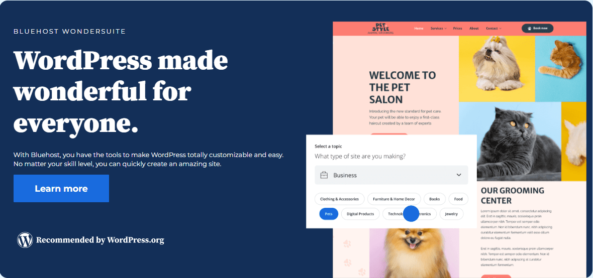 Dreamhost vs. Bluehost: Bluemhost-Wordpress
