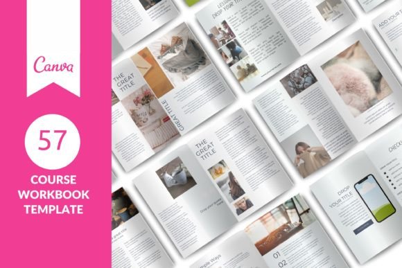 Aesthetic Ebook Template Canva: Editable-A modern minimalist eBook layout showcasing clean multi-page chapter grids, editorial cover designs, and paragraph columns inside Canva.