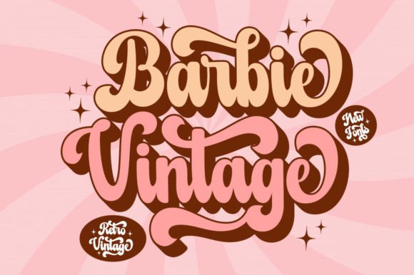 Barbie Vintage playfully nostalgic display font from Creative Fabrica for cute retro KDP covers.