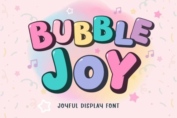 Bubble Joy layered bubble font outline style for high-energy KDP children coloring book covers.