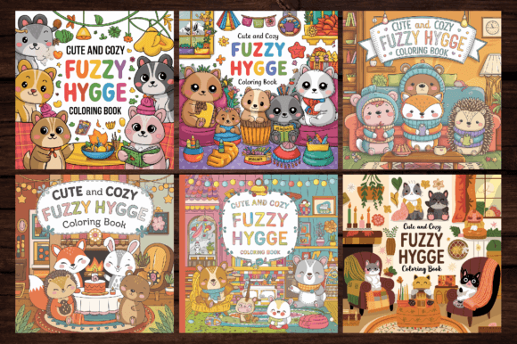 Adorable animal coloring book interior assets for KDP and Etsy self-publishing cash cows.