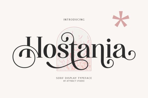 Hostania classy nostalgic serif font layout from Creative Fabrica for cosmetic KDP planners.