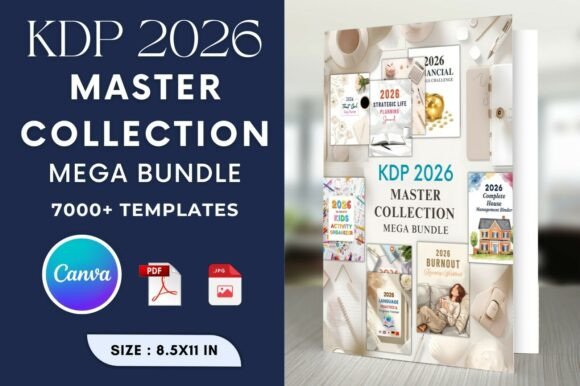 Massive Amazon KDP interior template library featuring ADHD time management, therapy worksheets, and financial savings challenges.