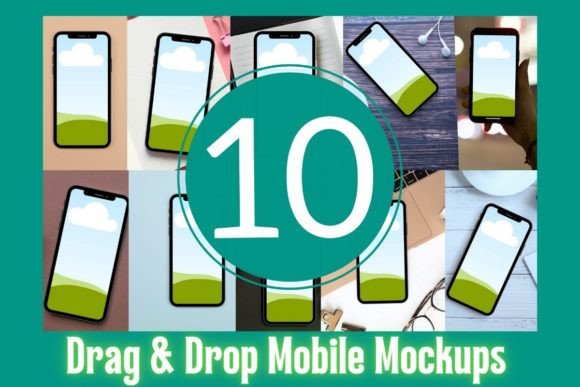 Mobile Frame Mockups - Canva Templates-A clean layout displaying a mobile phone screen mockup built as drag-and-drop Canva templates with high-resolution placeholder frames for digital designs.