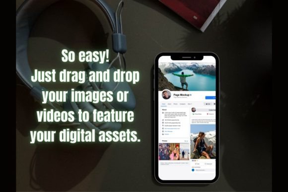 Mobile Frame Mockups - Canva Templates-A laptop screen showcasing modern smartphone mockup frames inside the Canva editor, used to present responsive website previews and digital business card graphics.