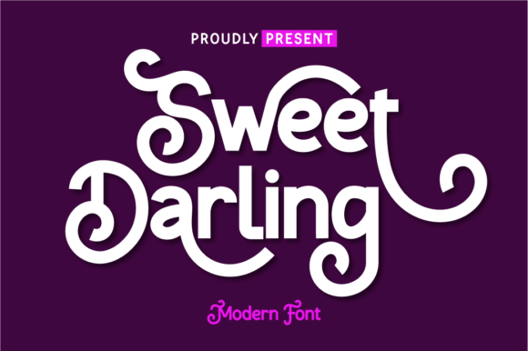 Showcase of Sweet Darling font on Creative Fabrica, featuring an elegant and unique handwritten sans-serif typeface. Perfect for modern stationery, aesthetic Notion templates, and clean Canva title designs.