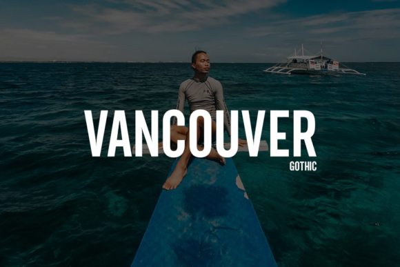 Vancouver bold and simple sans serif font layout from Creative Fabrica for business KDP planners.