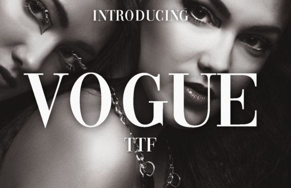 Vogue elegant fashion serif font showcase for magazine style luxury KDP diary covers.