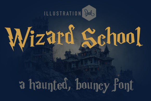 Wizard School enchanting fantasy display font from Creative Fabrica for magical grimoire KDP covers.
