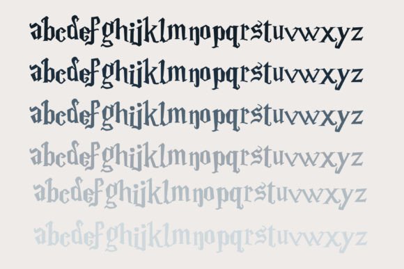 Hand-crafted magic school typography style ideal for dark academia themed academic planners.