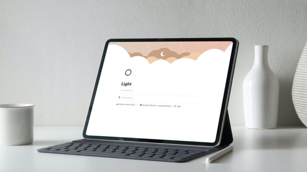 Boho blend minimalist Notion headers and customizable Canva template for student digital planners.