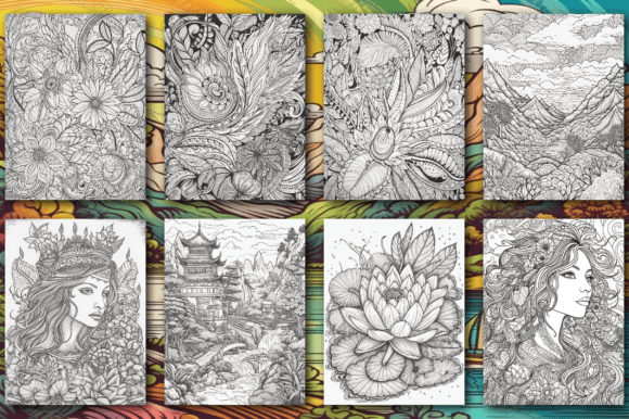 Inspirational quotes and geometric mandala adult coloring book interior for KDP.