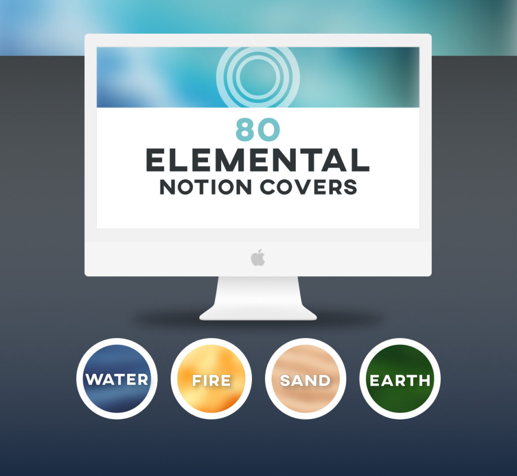 Earthy tones element covers and tribal icons pack for minimalist Notion setup.