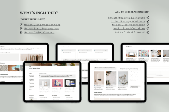 Best aesthetic notion templates for students featuring an all-in-one graphic design portfolio, moodboard, and brand guidelines workspace.