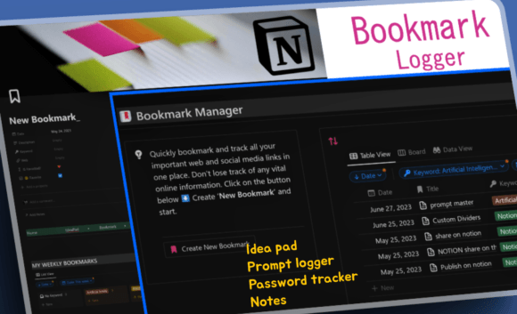 An aesthetic life planner and personal task manager dashboard inside the Notion app for digital nomads.