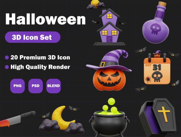Tactile 3D claymorphic icon set with customizable Blender source files for dark mode Notion setups.
