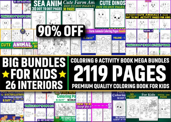 2119 pages ultimate kids activity and coloring book mega bundle by Creative Fabrica creators.
