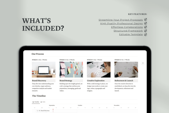 A professional B2B commercial offer and project proposal framework designed within a sleek Notion workspace.