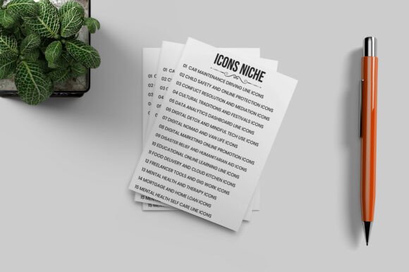 Premium outline vector icons for dark mode Notion dashboards and UI design organization.