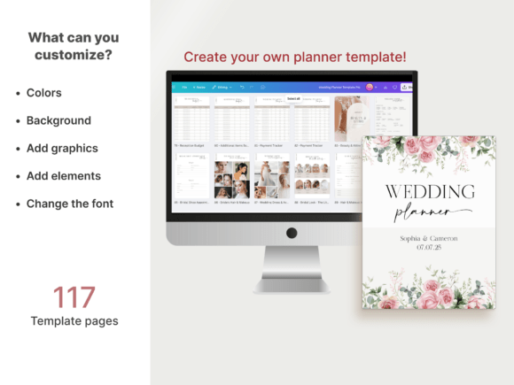 Wedding planning tracker page from 2026 Canva wedding planner template